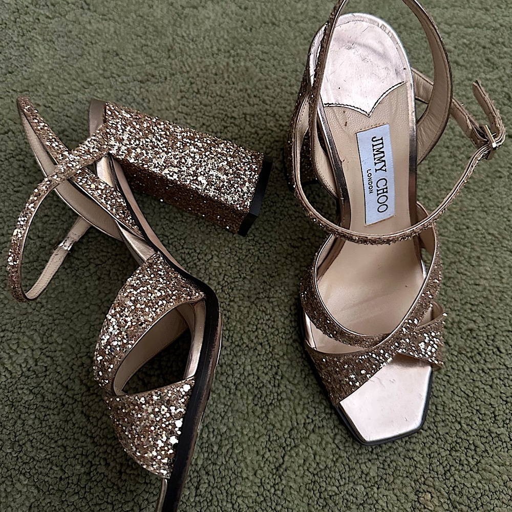 Jimmy Choo Crystal Embellished Platform Sandals heels